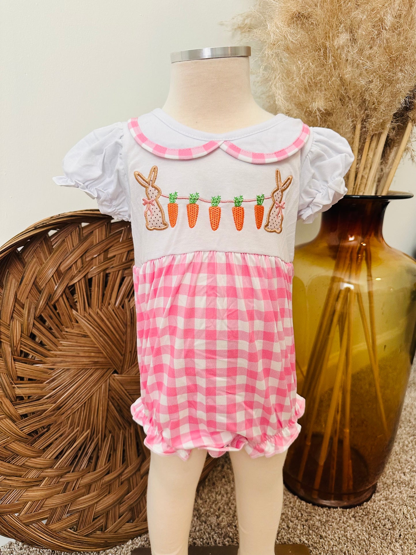 Girls Gingham Easter Bubble
