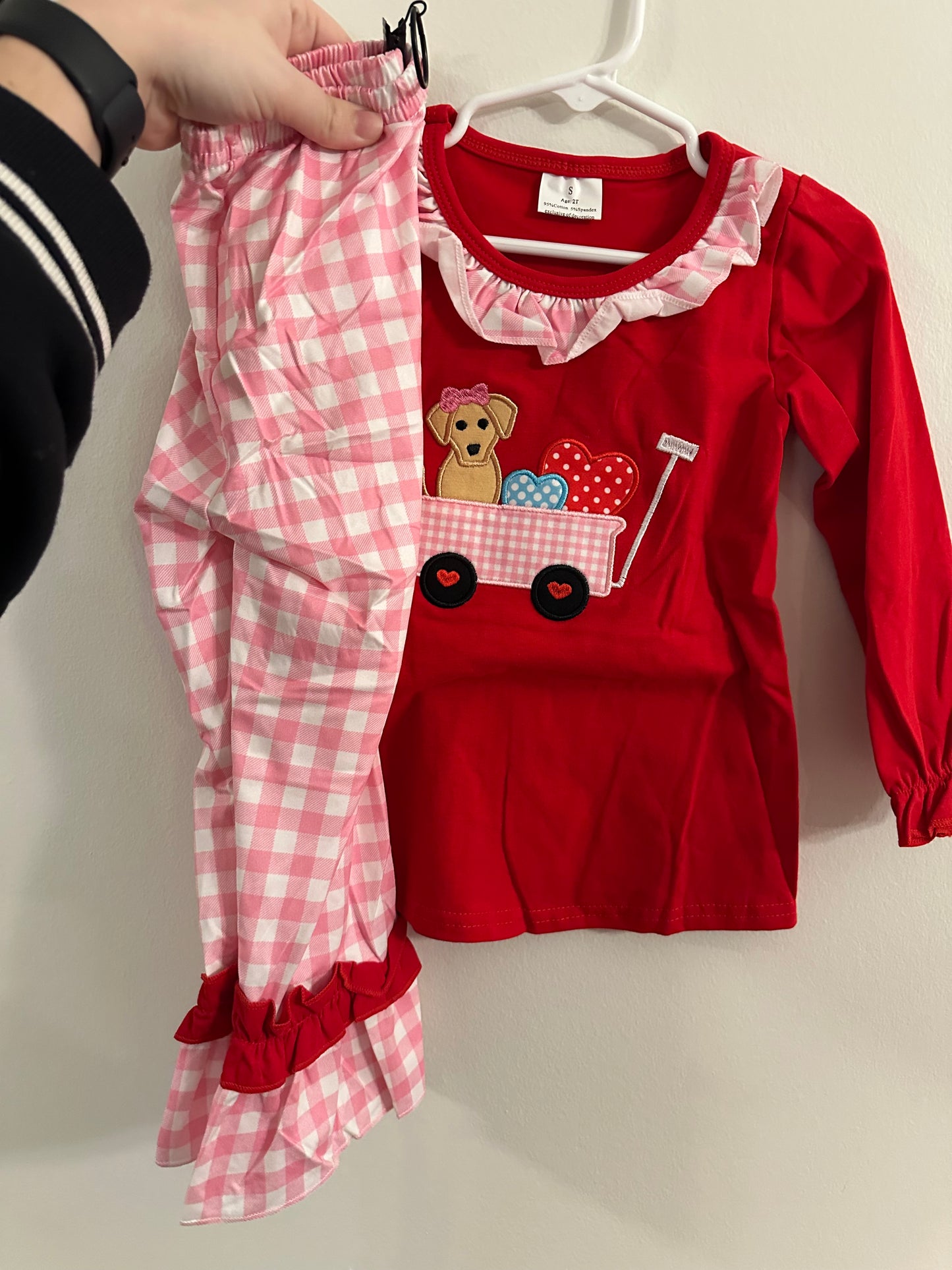 Girls Valentine's Dog Set