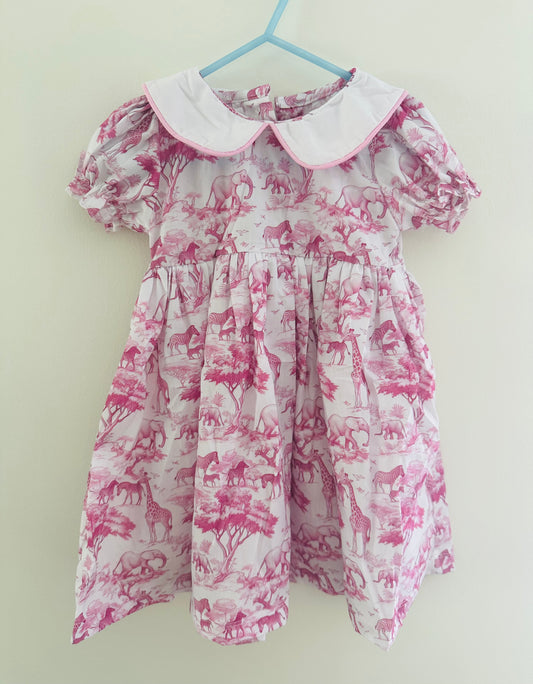 Girls Safari Toile Dress