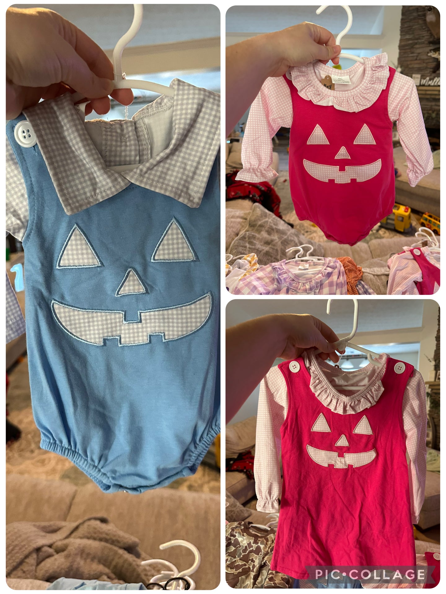 Gingham Jack-O-Lanterns