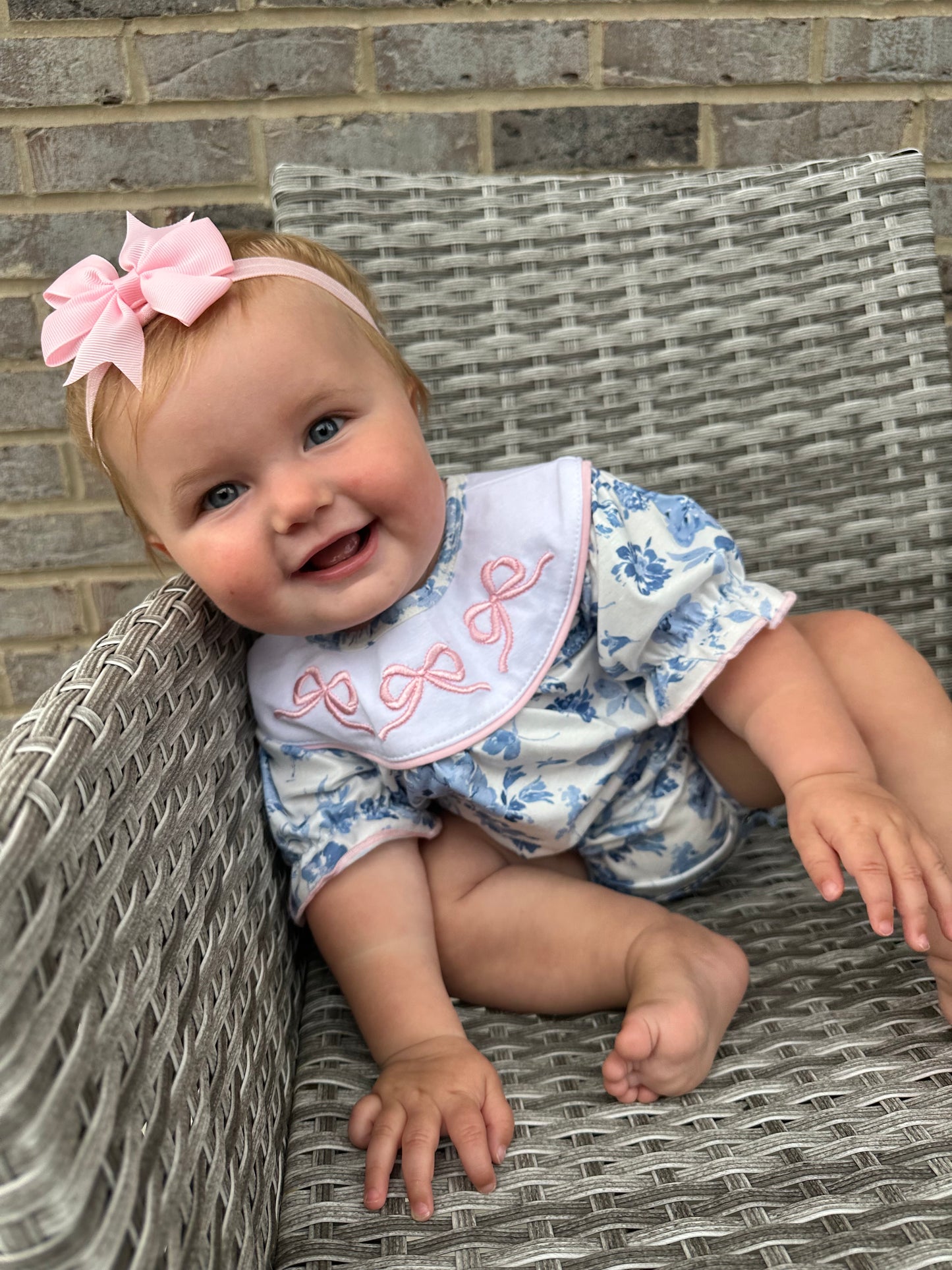 Girls Floral Bow Set