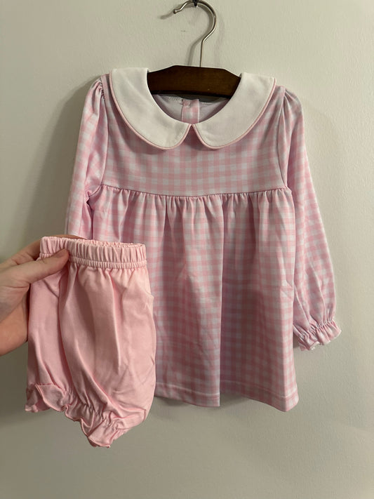 Girls Gingham Diaper Set
