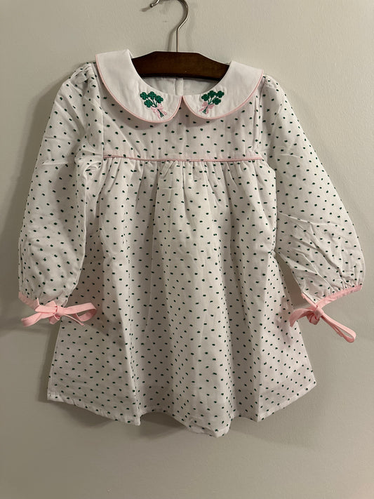 Girls St. Paddy's Swiss Dot Bouquet Dress