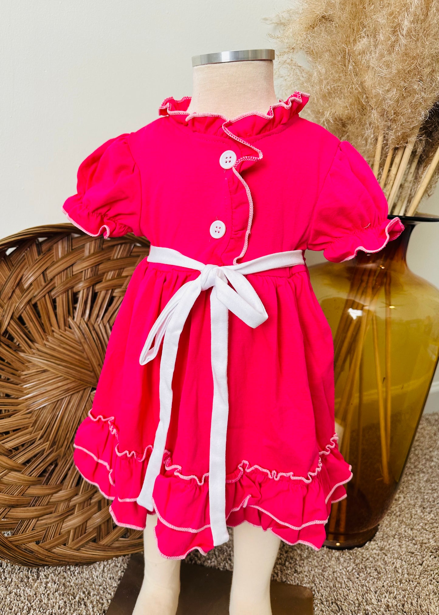 Lettuce Hem Pink Summer Dress