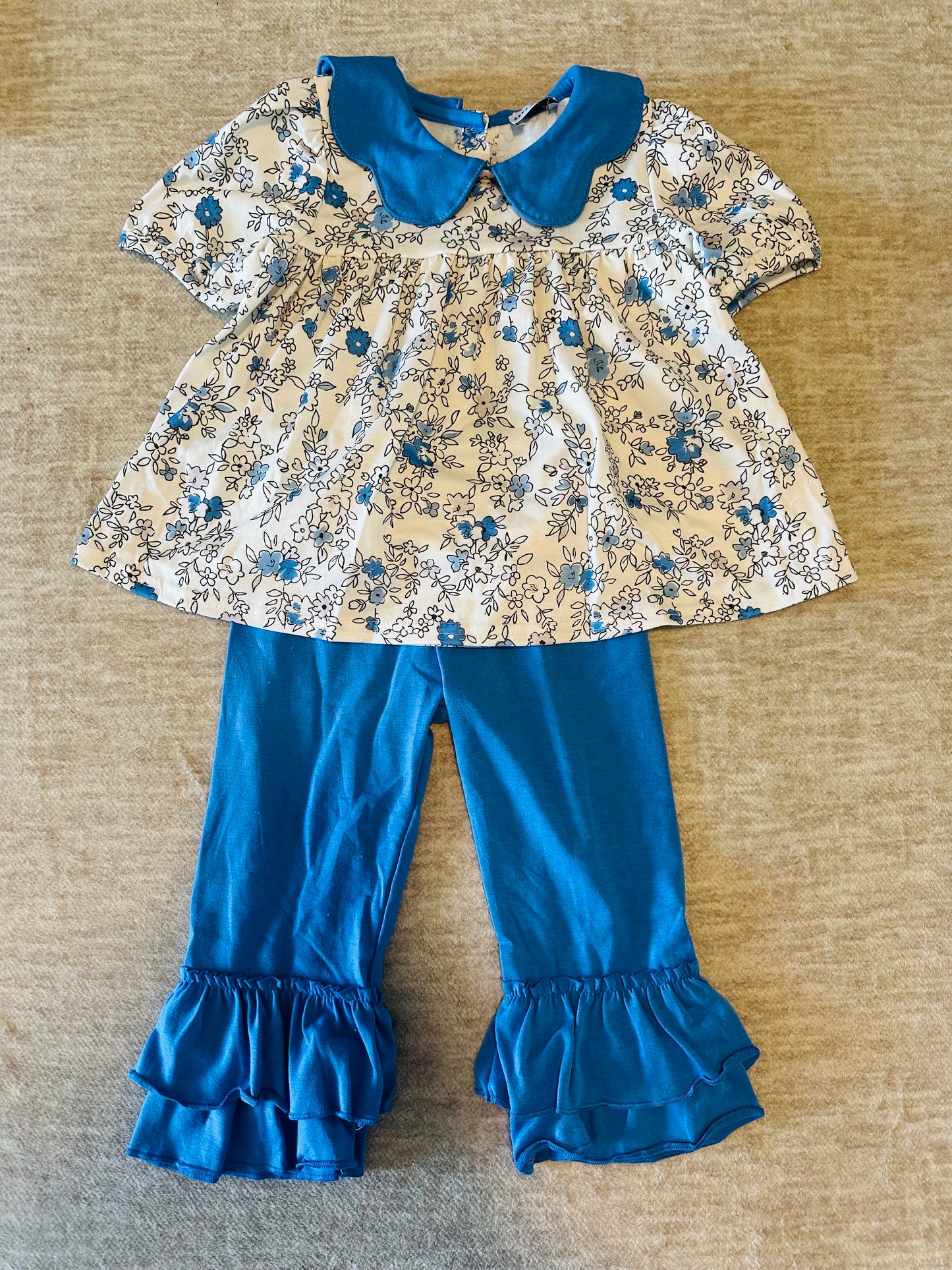 Blue Floral Girls Set (Matching)