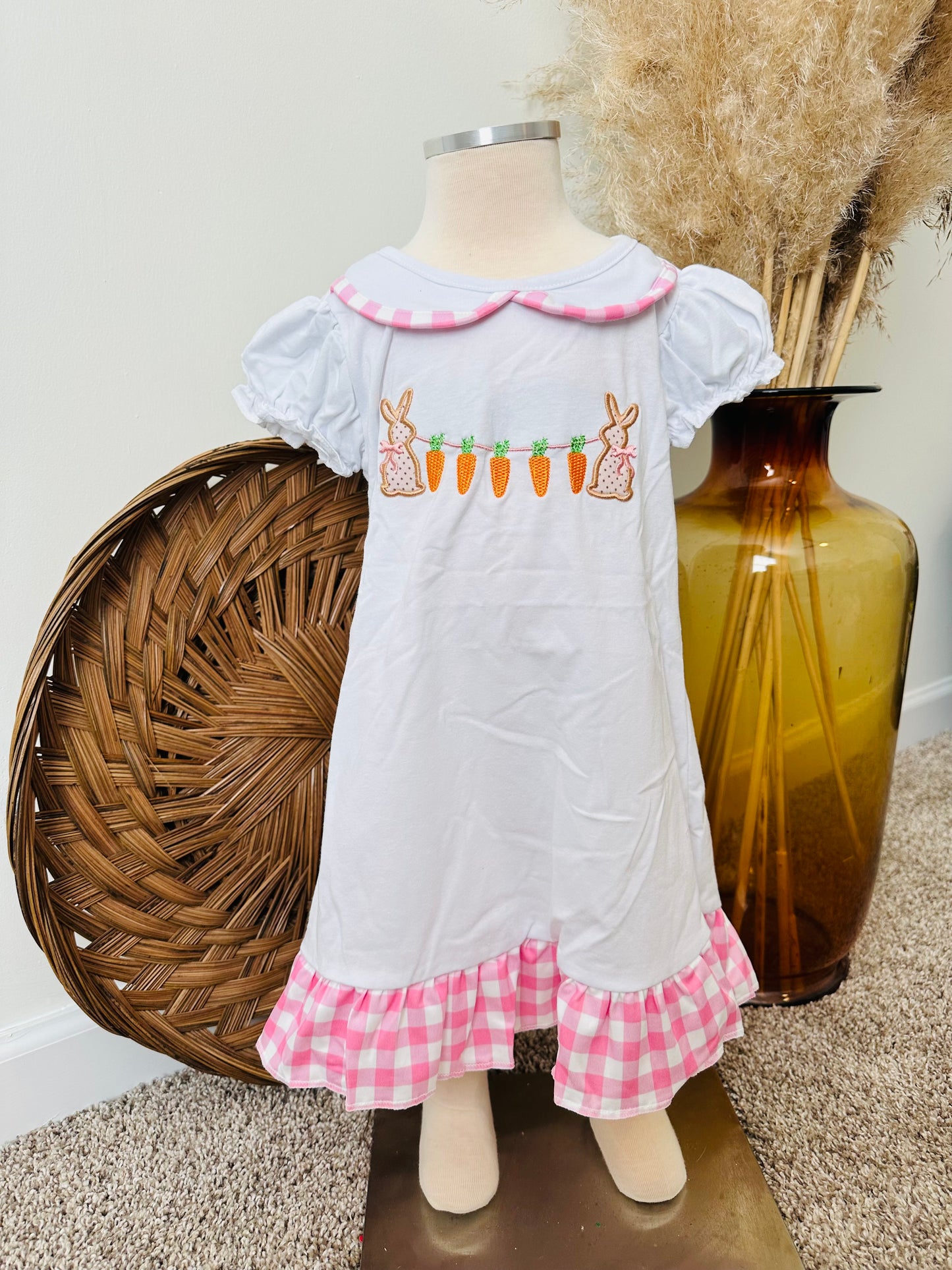 Girls Gingham Easter Dress