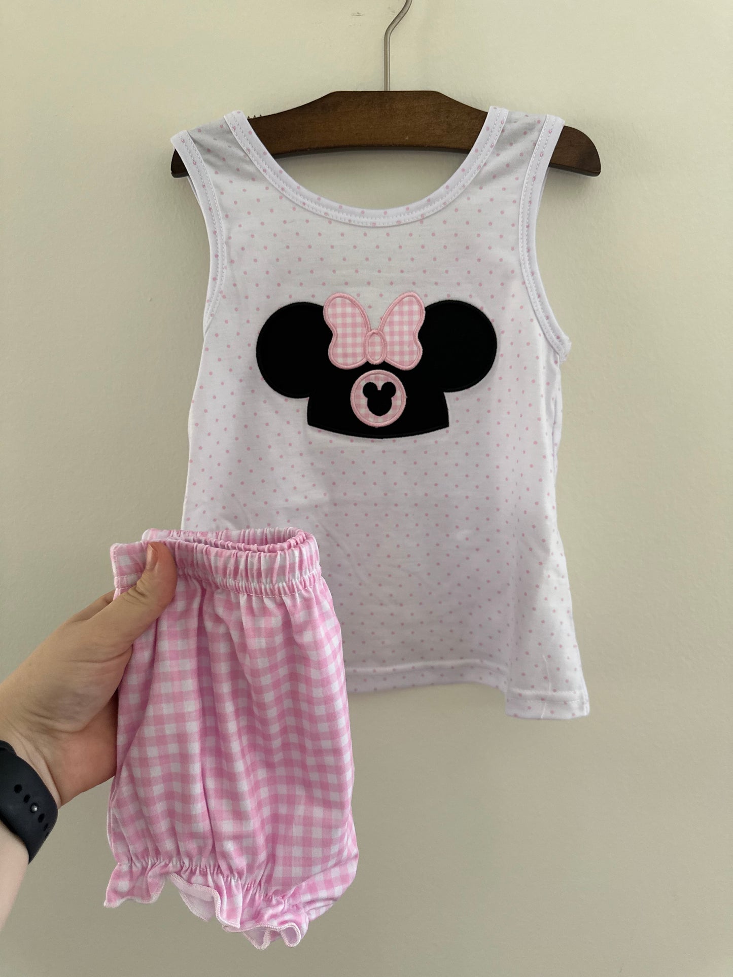 Girls Mouse Hat Diaper Set