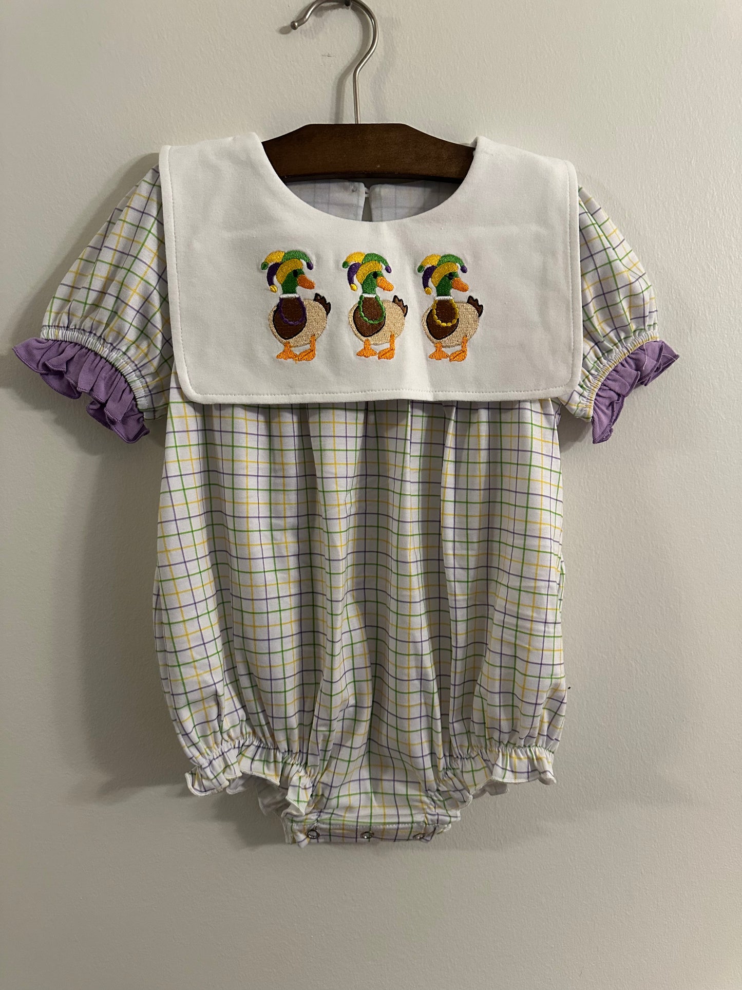 Girls Mardi Gras Ducks Bubble/Dress